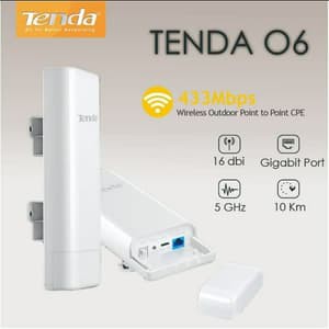 Tenda O6 5GHz Wireless AC433 Accesspoint Outdoor Point to Point 10km.  ส่งโดย Kerry Express /ivoryitshop | Shopee Thailand