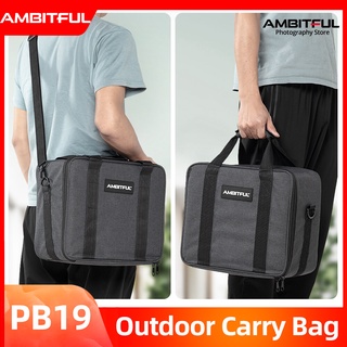 AMBITFUL PB19 สายคล้องไหล่ แบบพกพา กระเป๋าสตูดิโอ ไฟแฟลช กระเป๋ากล้องวิดีโอ สําหรับถ่ายภาพ วิดีโอ กลางแจ้ง