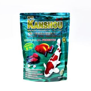 ภาพขนาดย่อของสินค้าKanshou 2 ปอนด์ (อาหารปลา สูตรผสมสาหร่าย 6% เร่งสี เร่งโต ไม่ทำให้น้ำขุ่น)