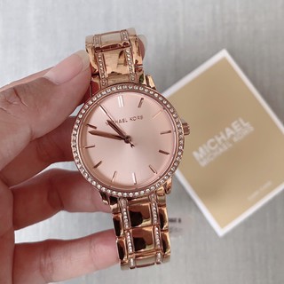 (ผ่อน0%) นาฬิกา Michael Kors Melissa MK4391 Rose Gold Tone Pave Crystal Watch สแตนเลส สีโรสโกลด์