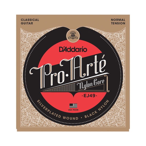 สายกีตาร์คลาสสิค-d-addario-classical-ej49-ej50-pro-arte-black-nylon-trebles