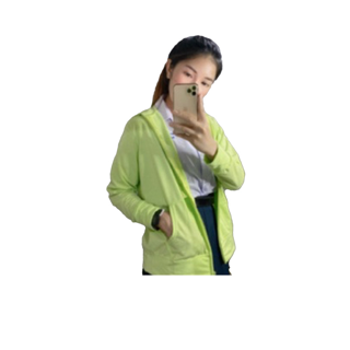  เสื้อฮู้ดแขนยาวสีพื้น ผ้าไม่เป็นขน มีซิปตรงกลาง เสื้อคลุมกันแดด