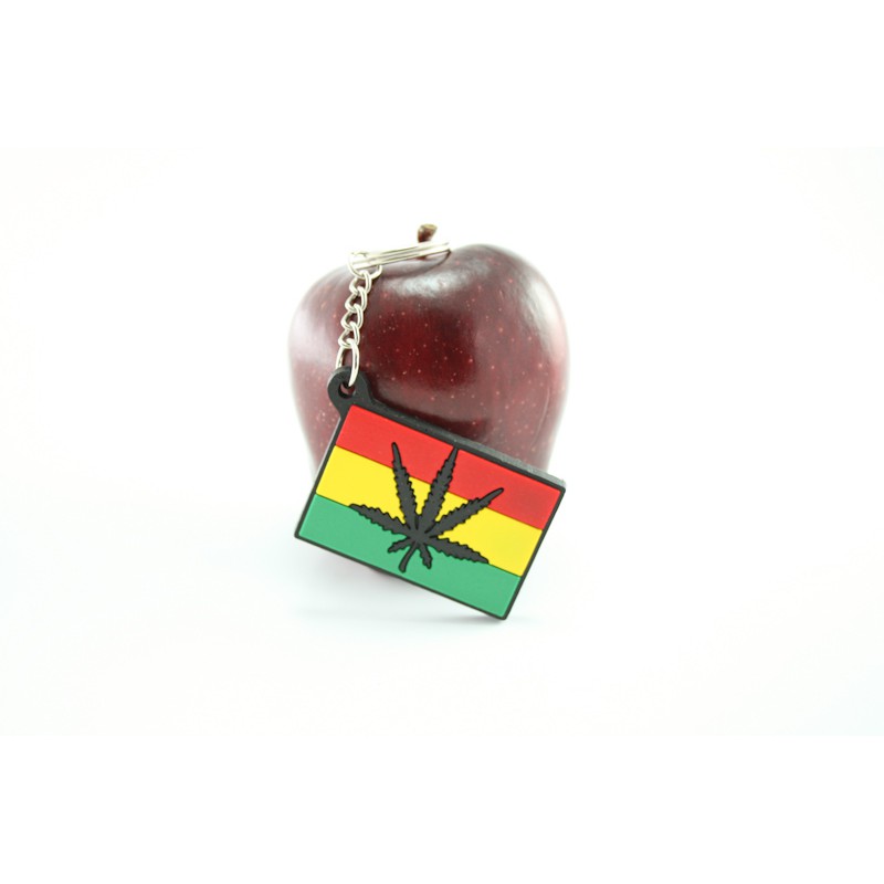 สินค้าราสต้า-keychain-rasta-colors-black-leaf-พวงกุญแจสีสัญลักษณ์ราสต้า-และใบไม้