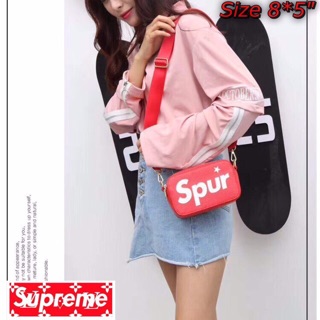 💝พร้อมส่ง👍 Suprem 2ซิปสะพาย พรีเมี่ยม สุดเท่ สีแดง &amp; สีดำ