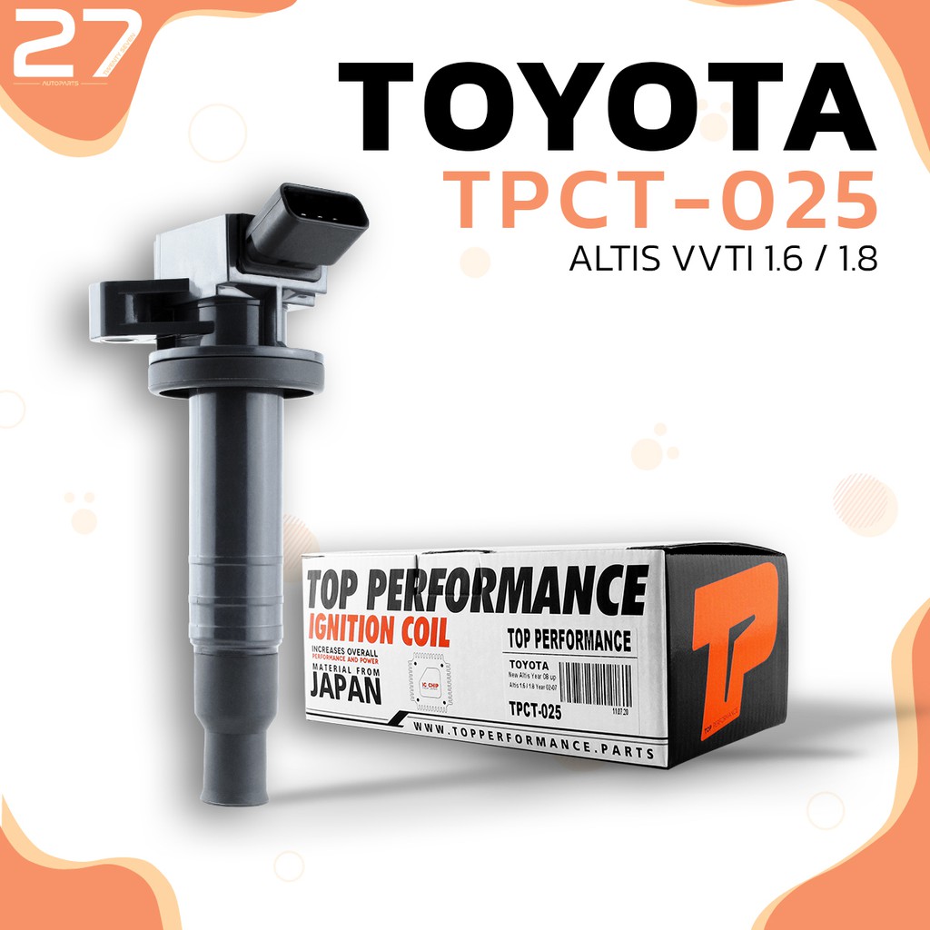 คอยล์จุดระเบิด-toyota-altis-vvti-1-6-1-8-01-09-1zz-3zz-รหัส-tpct-025-top-performance-japan