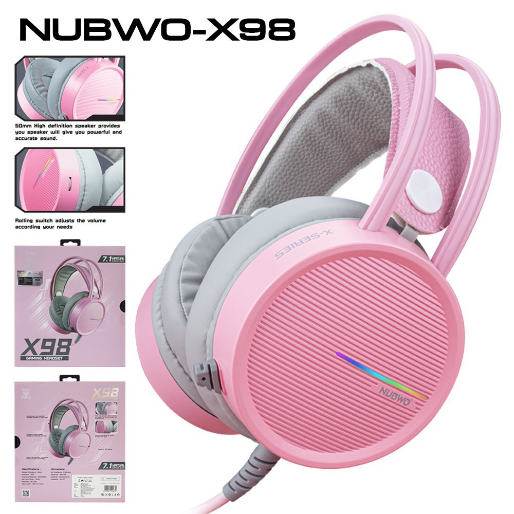 ภาพสินค้า️หูฟังเกมมิ่งเสียงดี ️ NUBWO X98 Gaming Headset 7.1 Virtual Surround หูฟังสำหรับนักเล่นเกมส์ จากร้าน hardware_corner บน Shopee ภาพที่ 2