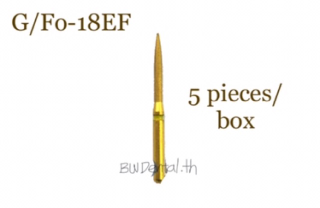 5-pieces-pack-diamond-burs-fo-15ef-g-fo-18ef-flame-ogival-tapered-end-for-high-speed-handpiece