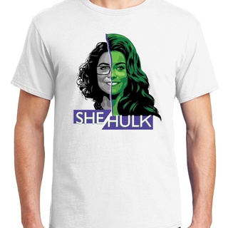 เสื้อผ้าผชWf เสื้อยืดคอกลม แขนสั้น พิมพ์ลาย SHEHULK แฟชั่นฤดูร้อน สําหรับผู้ชาย และผู้หญิงS-5XL