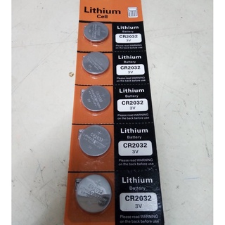 ถ่านกระดุม รุ่น CR2032 3V Lithium Battery (1แพค มี5ก้อน)สินค้าพร้อมส่ง