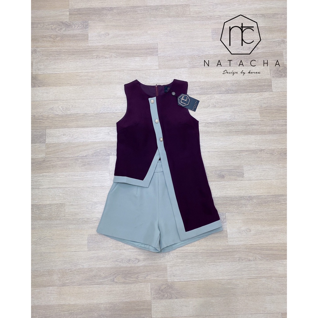 natacha-set-เสื้อกลมปลายเสื้อสั้นยาวแต่งขอบสีเทา-แต่งกระดุมมุก-แมตกางเกงขาสั้น-มีกระเป๋าทั้ง2-ข้างนะคะ-งานสวยมากกจ้า
