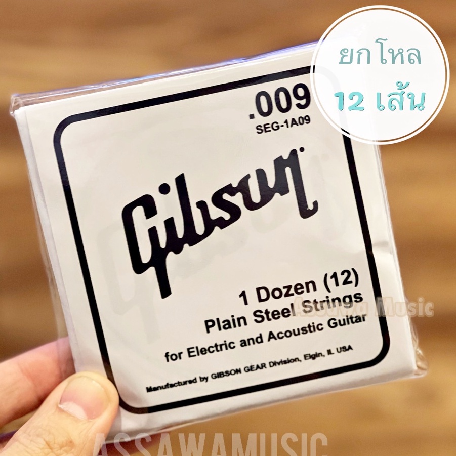 ยกโหล-12-เส้น-สาย-1-กีต้าร์ไฟฟ้า-สายปลีก-ขนาด-0-009-gibson-กิ๊ฟสัน-แยกขาย-ยกโหล