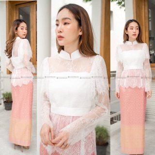 ชุดทำบุญ, ชุดไทยประยุกต์ , ชุดงานแต่ง, ชุดเพื่อนเจ้าสาว Brand : VSHOPBRAND  Code : 3880-1