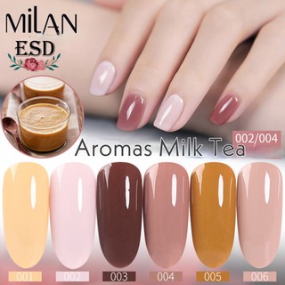 สีทาเล็บเจล Milan สี Aromas Milk Tea  ขนาด 15 ml สีทาเล็บเจล  ได้รับมาตราฐาน SGS/MSDS  + เก็บปลายทาง