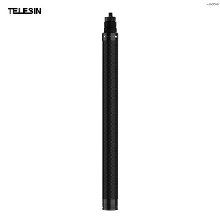 Telesin Te-Mnp-117 ไม้เซลฟี่คาร์บอนไฟเบอร์ 1.16 ม./ 3.8 ฟุตพร้อมสกรู 1/4 นิ้วสําหรับกล้องแอคชั่น Insta 360 One X/ One X2/ One R