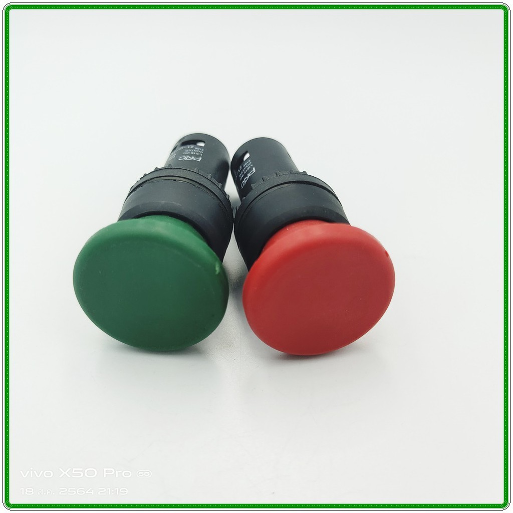 model-eb2f-11m-push-button-switch-22mm-สวิตซ์กดหัวเห็ด22มิล-แบบต่อตรง-สีแดง-เขียว