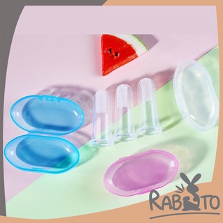 สินค้า RABITO แปรงซิลิโคน K10 ทำความสะอาดช่องปากสำหรับเด็ก ซิลิโคนนวดเหงือก ซิลิโคนเช็ดลิ้น ซิลิโคนแปรงลิ้น แถมกล่องฟรี K10