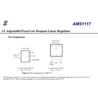 ภาพขนาดย่อของภาพหน้าปกสินค้า(10ตัว) AMS1117 , 1.2V 1.5V 1.8V 2.5V 3.3V 5.0V ADJ , SOT-223 1Amp. จากร้าน tawit2525 บน Shopee