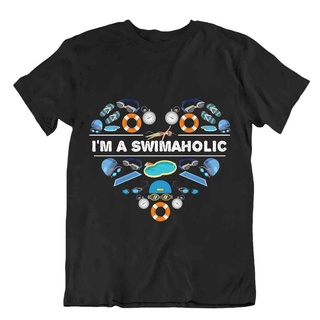 เสื้อยืด พิมพ์ลาย I Am Swimaholic Geek Life By Great Gif สไตล์ตลก