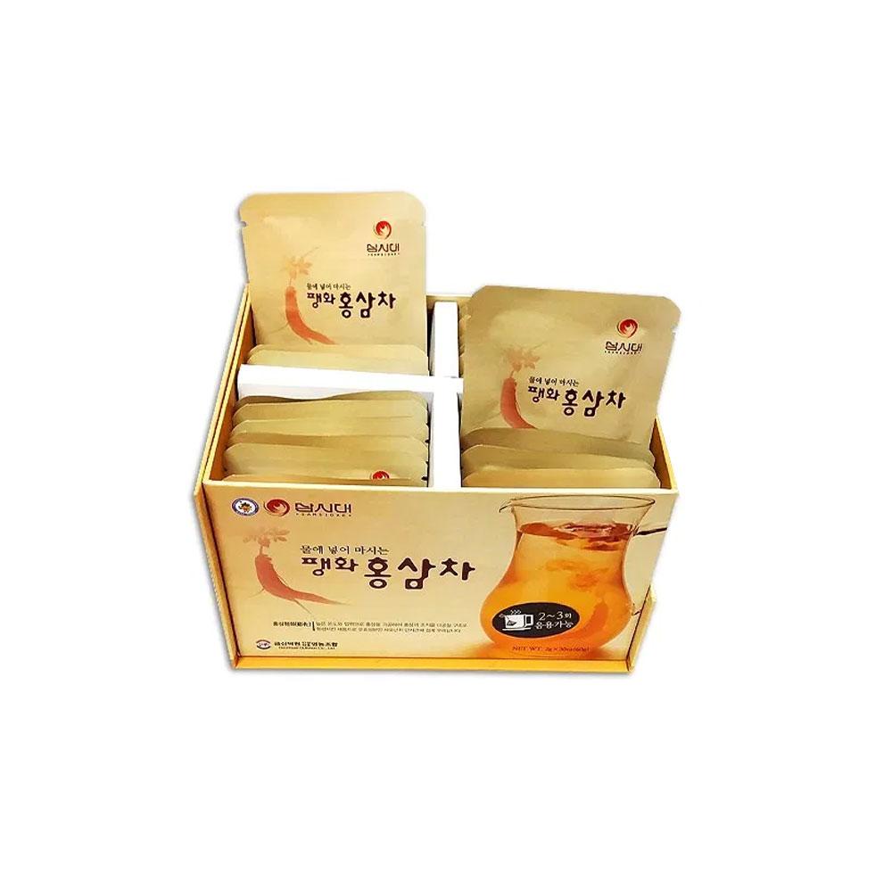 korea-red-ginseng-tea-ชาโสมแดงเกาหลี-บำรุงร่างกาย-เครื่องดื่มโสม-samsidae-korea-red-ginseng-puffed-tea-2g-30ea