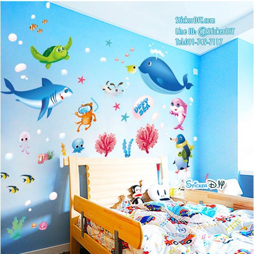 wall-sticker-สติ๊กเกอร์ติดผนัง-underwater-world-xl7225-กว้าง110cm-xสูง75cm