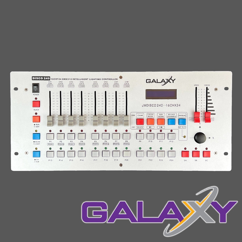 disco-240-galaxy-controller-dmx-512-dmx192-คอนโทรล-dmx-สำหรับไฟเวที-led-moving-head-ไฟเวทีดนตรี-ไฟตบแต่ง-ควบคุม