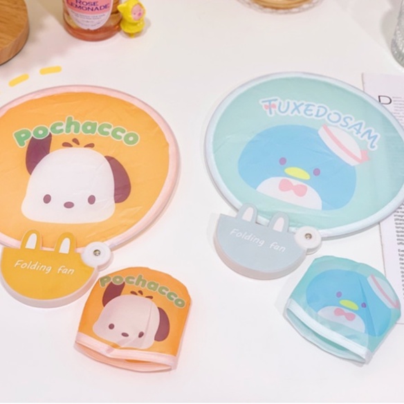 พัดลม-sanrio-น่ารัก-พัดลมกลุ่มพับได้แบบพกพา-ฤดูร้อนกลางแจ้งขนาดเล็กสดชื่นครึ่งวงกลมจับพัดลม-พัดลมการ์ตูนน่ารัก