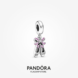 Pandora จี้รองเท้าบัลเล่ต์ สีชมพู ของขวัญวันเกิด สําหรับสุภาพสตรี p825