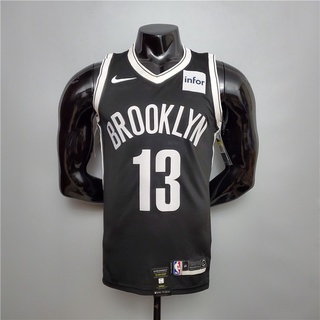 เน็ตตาข่าย NBA Brooklyn แข็งตัว #เสื้อกีฬาบาสเก็ตบอล No.13 13 สีดํา