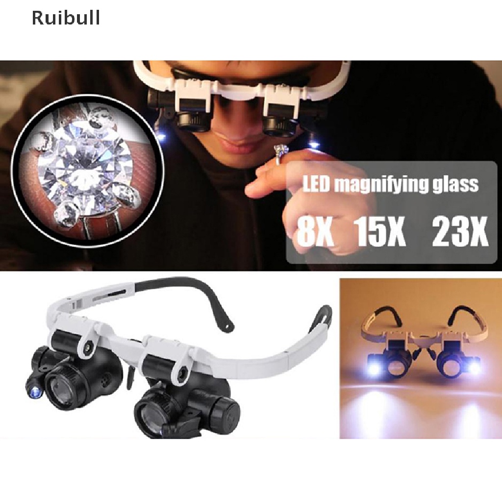[Ruibull] Headband Glasses Magnifier With LED Light 8X 15X 23X