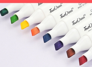 สีใช้ระบาย ปากกาเมจิก Paint Marker ปากกามาร์คเกอร์ 2 หัว เน้นข้อความได้ Paint-Marker-Set24