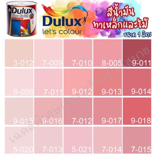 Dulux สีน้ำมัน ดูลักซ์ กลอสฟินิช กลิ่นอ่อนพิเศษ สีชมพู ขนาด 1ลิตร สีทาเหล็ก สีทาไม้ สีทาวงกบ ประตู ทารั้วเหล็ก ICI