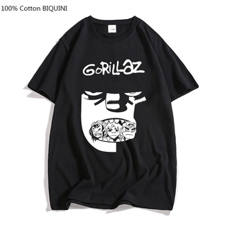 Gorillaz T shirt Hot Music Band Harajuku Short Sleeve T-shirt 100% Cotton Graphic Printing Tshirt Tees for Mens/Women To