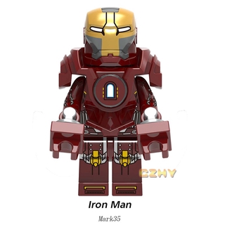 บล็อกตัวต่อ รูปฮีโร่ ไอรอนมาร์ก 35 Tony Stark ขนาดเล็ก ของขวัญ ของเล่นสําหรับเด็ก