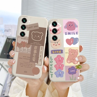 เคส Samsung A03 A32 A52 A72 A12 A20S A02S A50 A10S J7 Prime A51 J2 Prime A10 A125 A30 A50S A30S A52S A20 M40S M10 M10S A205 M02S A025 F02S A305 M12 F12 OPPO A15 A7 A5 2020 A16 A74 VIVO Cute Cartoon Bear Vintage Soft Case Tpu เคสโทรศัพท์มือถือ