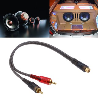 1 RCA Female to 2 RCA Male Splitter Cable สำหรับรถยนต์ 1 ชิ้น