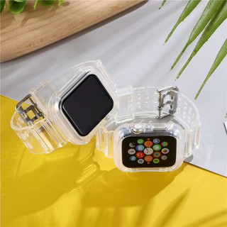 สินค้า สายนาฬิกาข้อมือ ชนิดซิลิโคน สีใส สําหรับ Apple Watch series 6 5 4 3 2 1 ขนาด 38 มม. 40 มม. 42 มม. 44 มม.