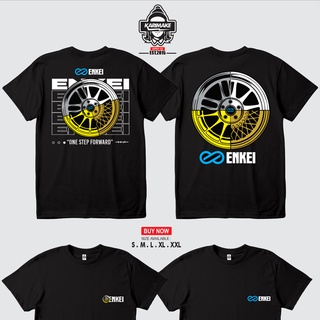 Enkei WHEELS เสื้อยืดลําลอง แขนสั้น คอกลม พิมพ์ลายรถยนต์ Karimake