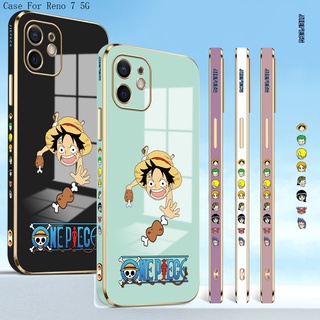 OPPO Reno 7 8 8T 8Z 7Z Pro 4G 5G เคสออปโป้ สำหรับ Electroplating TPU Case Cartoon Anime Luffy TPU เคส เคสโทรศัพท์ เคสมือถือ