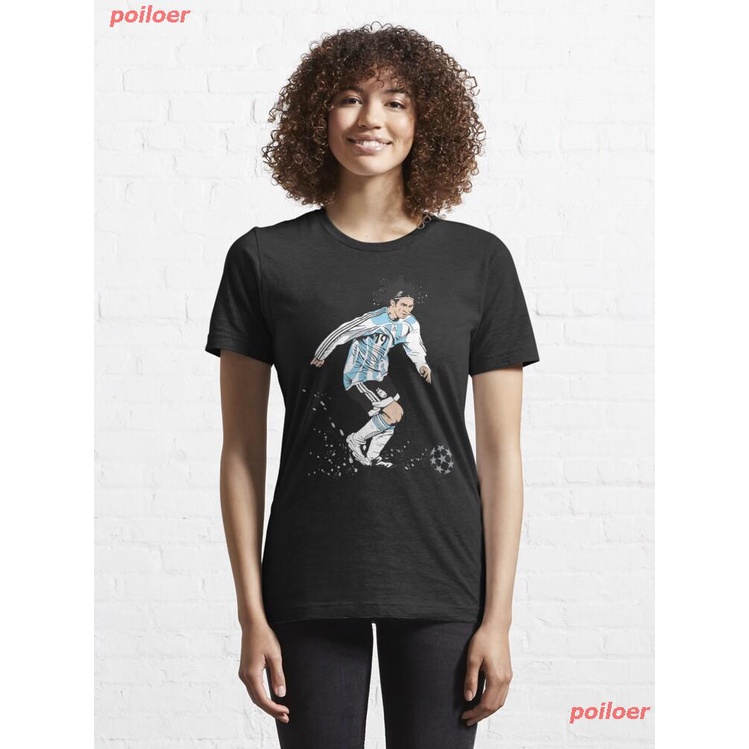 ฝ้ายเสื้อยืดพิมพ์ลายpoiloer-new-lionel-messi-10-classic-cartoon-essential-t-shirt-ฟุตบอล-เสื้อยืดพิมพ์ลาย-เสื้อยืดผ้าฝ้า
