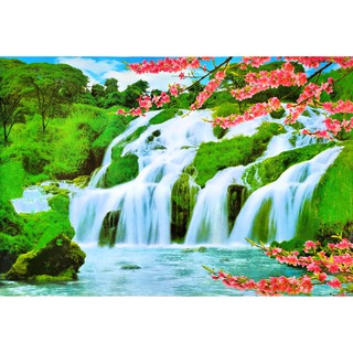 โปสเตอร์ รูปถ่าย น้ำตก วิว ธรรมชาติ ภาพมงคล เสริมฮวงจุ้ย Landscapes Nature POSTER 23”x34” Inch Waterfalls Mountain V5