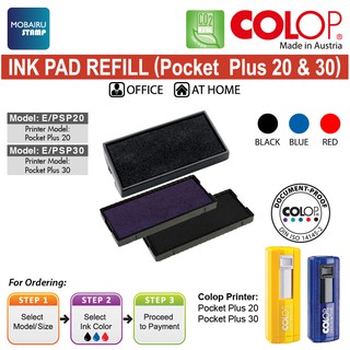 ไส้ปากกา สําหรับหมึกในตัว - COLOP Pocket Plus 20 &amp; 30 (สีดํา น้ําเงิน &amp; แดง)