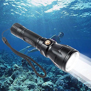 Diving flashlight torch ไฟฉายดำน้ำ100 ม. Cree Xm-L2 ไฟฉายไฟ Led กันน้ําสําหรับใช้ดําน้ํา