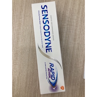 ยาสีฟัน SENSODYNE RAPID ACTION 100 g ยาสีฟันผสมฟลูออไรด์ช่วยลดการเสียวฟันได้อย่างรวดเร็วและจะช่วยปกป้องอาการเสียวฟัน