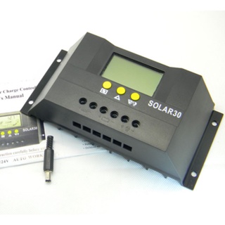 ชาร์จเจอร์  โซล่าชาร์จเจอร์ 30A auto12V/24V Solar charger Controller Regulator Charge Battery Safe Protection