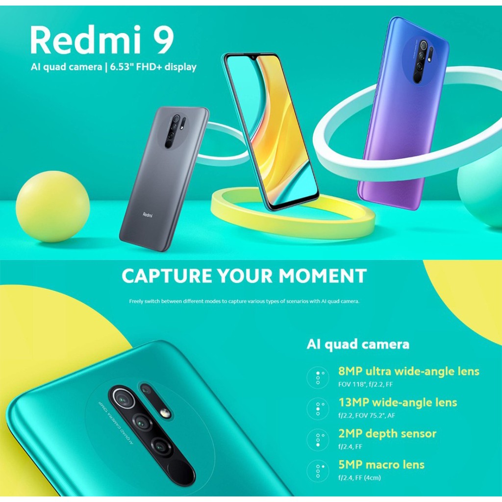 ภาพหน้าปกสินค้า(พร้อมส่ง)Xiaomi Redmi 9 (4+64GB)  ประกันศูนย์ไทย 15 เดือน จากร้าน pupumshop บน Shopee
