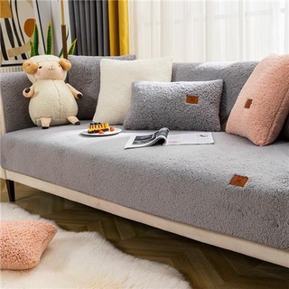 1 pcs🧡ผ้าคลุมโซฟา sofa covers ขนแกะ เสื่อโซฟา sofa mats ใช้ได้สี่ฤดู เสื่อปูพื้นกันลื่น sofa cushions กันลื่นและอุ่น