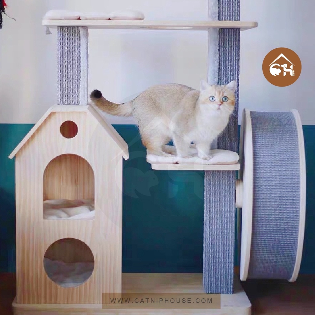 ของแท้-พร้อมส่ง-honeypot-cat-climbing-frame-คอนโดสุดหรู-สำหรับสัตว์-เลี้ยง-แบรนด์นิยมที่สุด-ในยุโรป-รหัส-160038