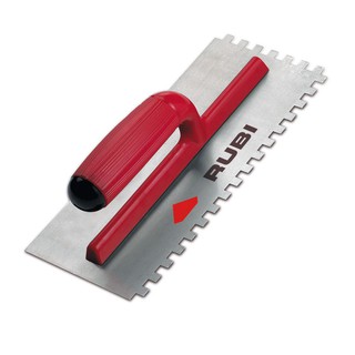 Cementing tool RUBI NOTCHED TROWEL 3 MM. Hand tools Hardware hand tools เครื่องมืองานปูน เกรียงหวีด้ามพลาสติก จระเข้-รูบ