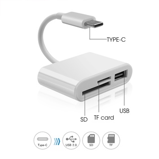 3in1 อะแดปเตอร์การ์ดรีดเดอร์ Type C เป็น SD TF OTG USB Hub Micro SD TF สําหรับแล็ปท็อป โทรศัพท์มือถือ แท็บเล็ต