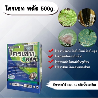 โครเซท พลัส 500g. ไซมอกซานิล+แมนโคเซบ สารกำจัดเชื้อรา โรคราน้ำค้างแตงกวา แคนตาลูป โรคใบไหม้ โรคใบจุด โรครากเน่าโคนเน่า